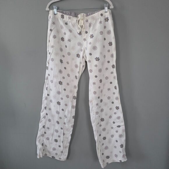 J. Crew Flannel Snowflake Pajama Bottoms. Large. Winter Holiday Lounge Gift - Picture 3 of 5